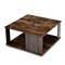 2 Tiers Square Coffee Table with Storage and Non-Slip Foot Pads